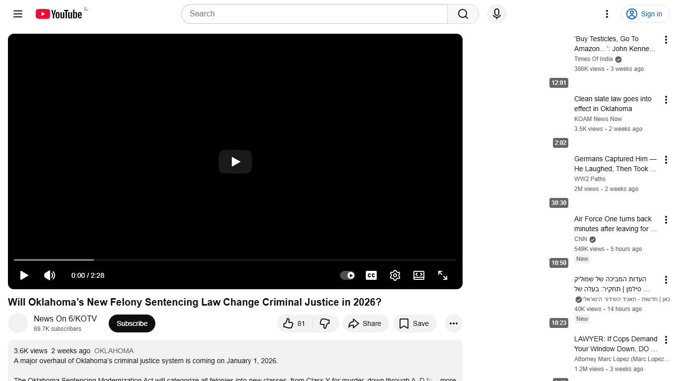 Will Oklahoma’s New Felony Sentencing Law Change Criminal Justice in 2026? - YouTube